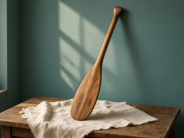 Wooden canoe paddle